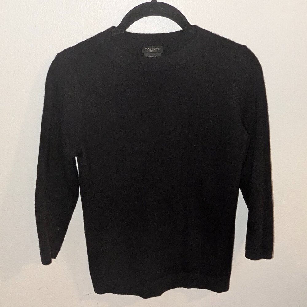 Talbots petite small cashmere sweater black